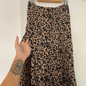 Reformation Zoe Leopard Print Slit Skirt